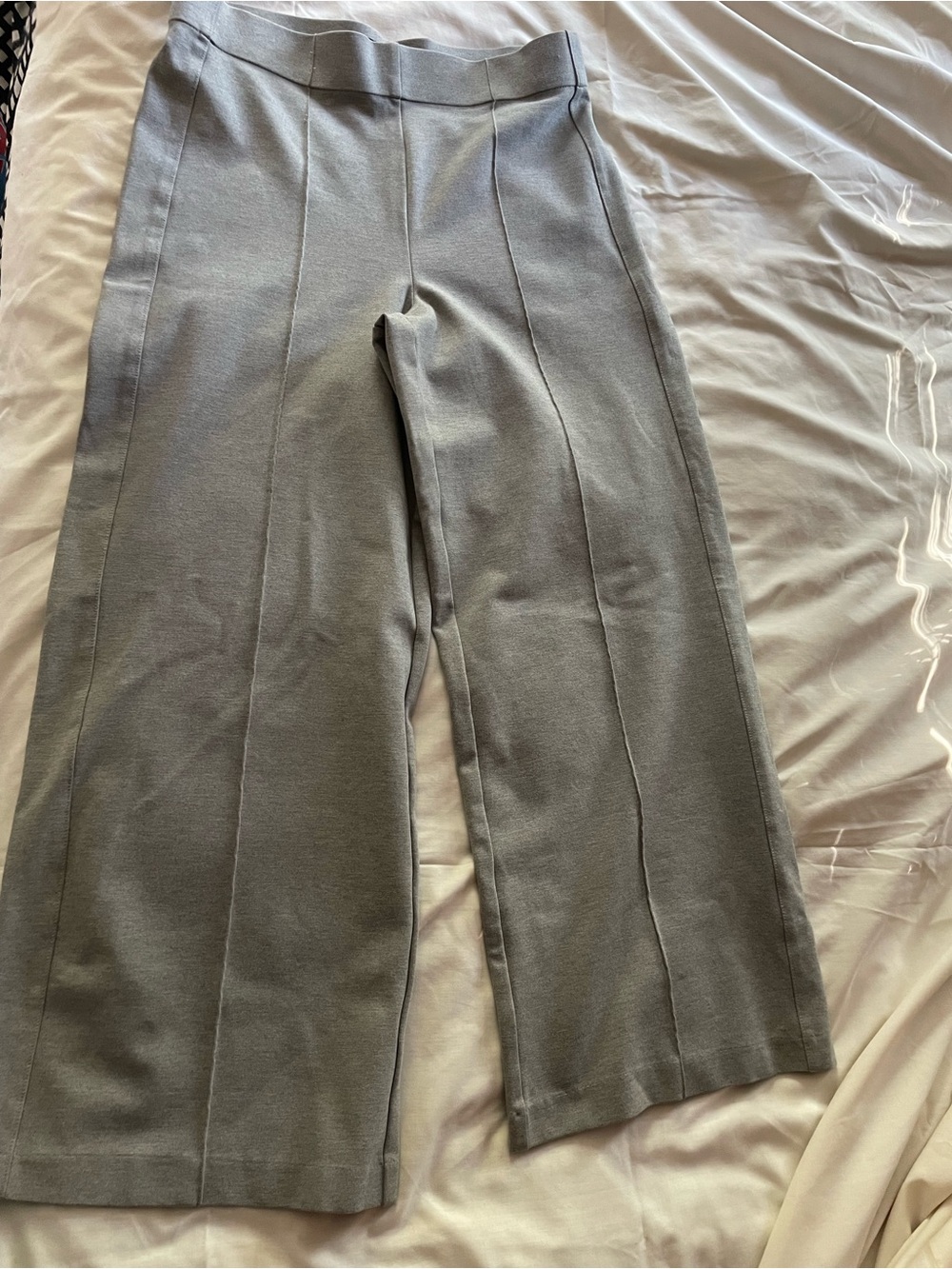 Jones New York Light Gray Wide-Leg Knit Pants